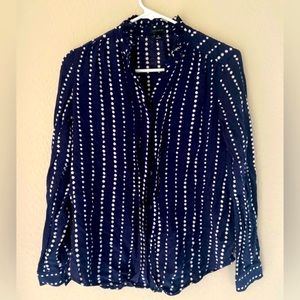 Ann Taylor Blue and White Top Sz XS
